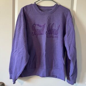 Pacific Co. Topsail Island Purple Embroidered Sweatshirt